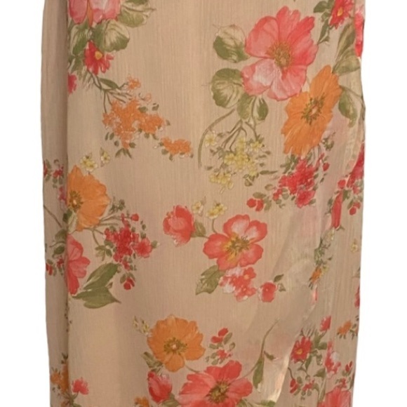 Lulu’s Start of Something New Beige Floral‎ Print Wrap Maxi Dress Sz Lg - Picture 11 of 16